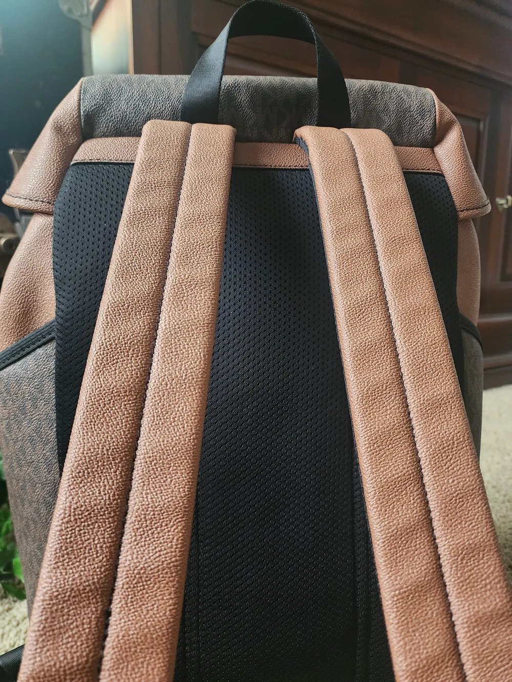 Michael Kors Brown Signature Stripe Men's Backpack